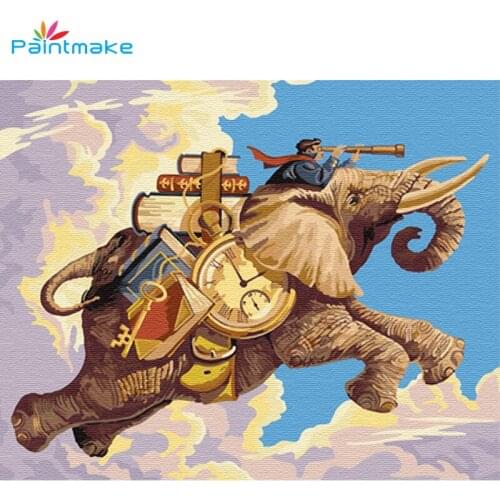 Paintmake animal DIY Painting By Numbers Drawing Kits elephant Oil Hand Painted On Canvas For Home decor Art gifts