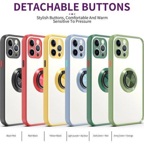 PINZHENG Anti-Fall Phone Case For iPhone X 11 12 Pro Max Soft Ring Silicone Phone Protective Cover For 7 8 Plus Phone Cases