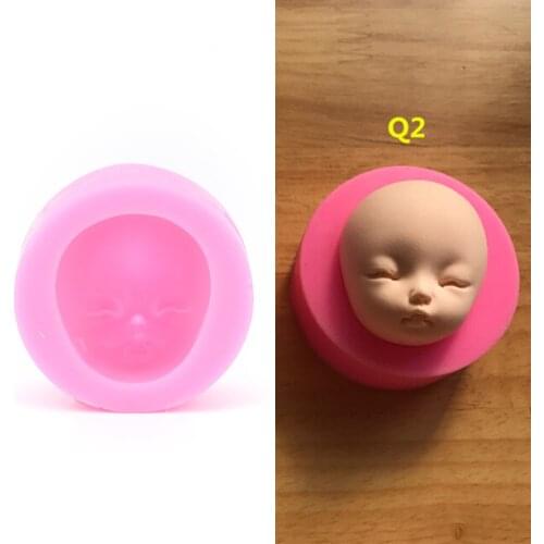 Baby Face Girl Head Chocolate Silicone Mold For Cake Decorating Tools Polymer Clay Resin