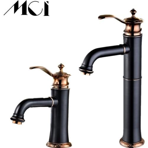Single Handle Bathroom Sink Faucets Cold Hot Mixer Basin Sink Tap Black Water Basin Sink Faucet Torneira Para Banheiro Mci