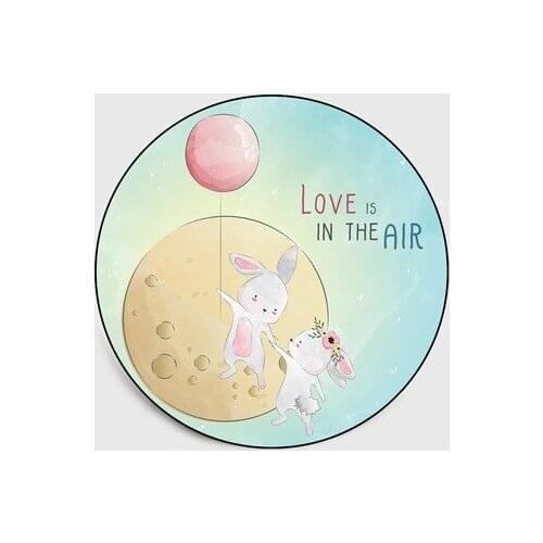 Modern cartoon animals rabbits whales cute children non-slip round rugs floor mats bedroom living room home decoration