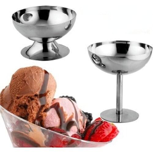 Ice cream cups salad bowl stainless steel bowl dessert fruit plate snack dish