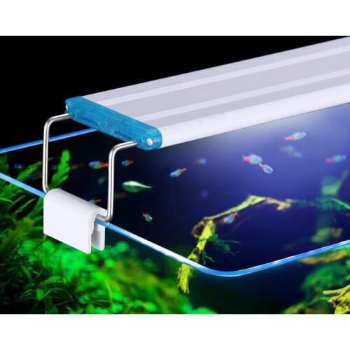 LED Aquarium Lighting Super Slim Aquatic Plant Light 18-75CM Extensible Waterproof Clip on Lamp For Fish Tank 90-260V