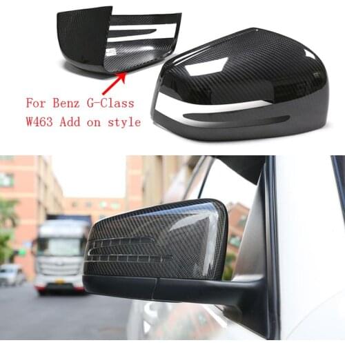 W463 Mirror Cover 100% Real Carbon Fiber for Mercedes-Benz G GLE GLS R Class G55 G63 W166 X166 Replacement Rear View Mirror