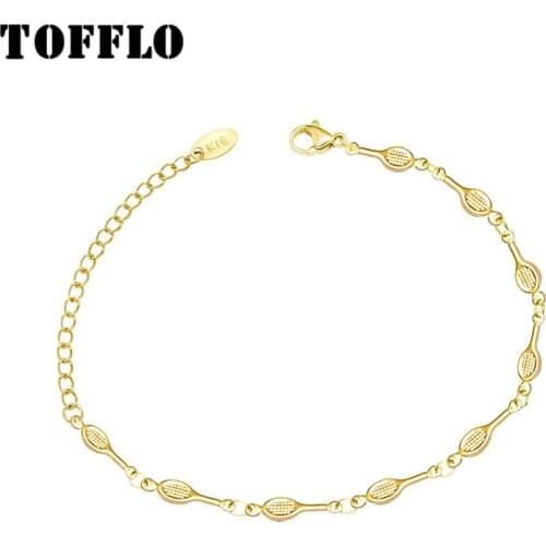 TOFFLO Small Spoon Bracelet Tennis Racket Bracelet Titanium Steel Jewelry Bracelets For Women Anime Bracelet BSE109