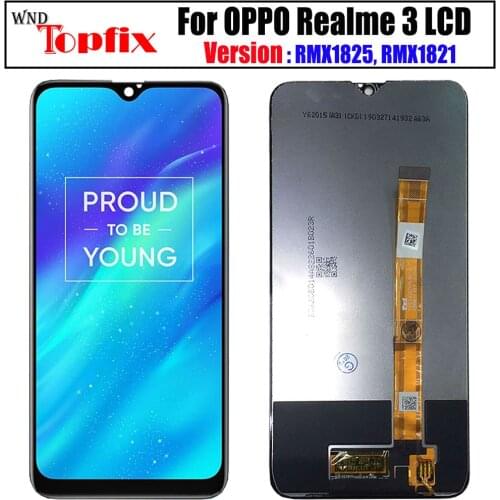 6.22" LCD For OPPO Realme 3 LCD Display Screen Touch Panel Sensor Digitizer Assembly Realme3 RMX1825 RMX1821 Full Display New