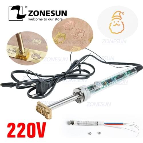 ZONESUN Leather Stamp Tool Heat Embosser soldering Iron Custom Logo Embossed Trademark Stamping Tools Leather Embossing Machine