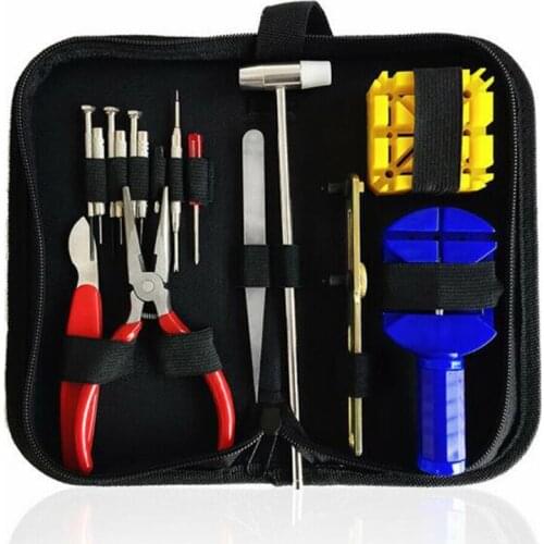 17pcs Watch Repair tool Kit Watch Link Pin Remover Case Opener Spring Bar Remover Watch Repair Hammer Screwdriver