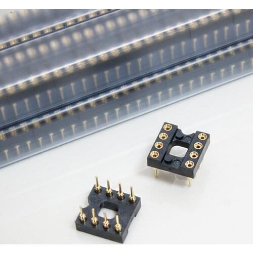 2PCS Mill-Max military-grade 30u Thick 24K Real Gold Plated HiEndDIP-8 inline IC Op Amp Cocket