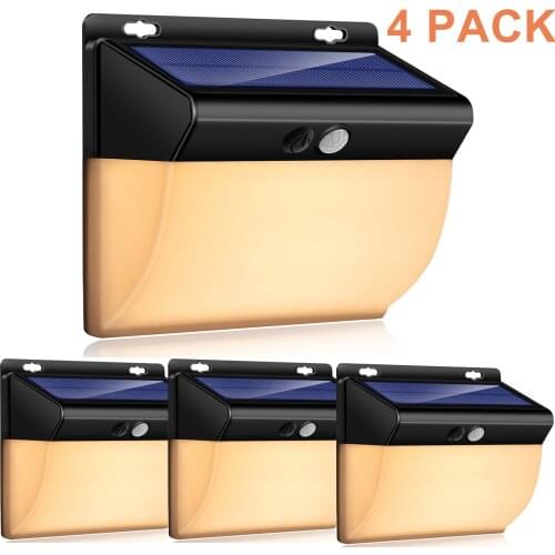 2020 SLGOL 4/PCS 104 Led Solar Light Outdoor Motion Sensor Waterproof White Warm Light Courtyard Decoration Lights Solar Battery