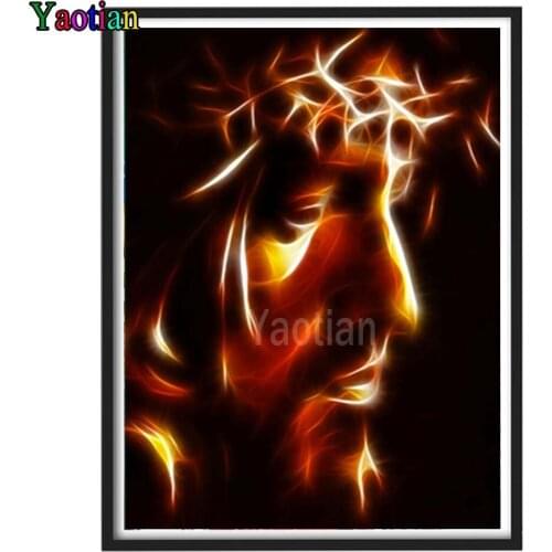 Diamond Painting Abstract Jesus Portrait Christian Religious Art Diamond Embroidery full square Drill Rhinestone Mosaic Picture