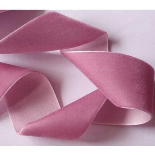 25yards 1.5 inches Velvet Ribbon in Lt Rose mauve Free Shipping