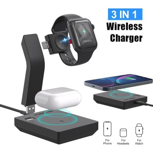 Wireless Dock Charger For iPhone 12 Mini/12 Pro/12 Por Max Desk Phone Holder Qi Fast Wireless Chargers for iwatch 6 5 4 3 2