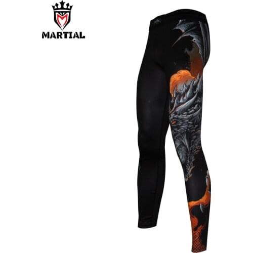 Martial:New arrival Fire and Blood original designs boxing pants bjj spats compressed leggings