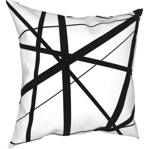 Black And White Geometric Lines Pillow Case Home Decorative Modern Abstract Cushions Throw Pillow for Sofa Double-sided Printing