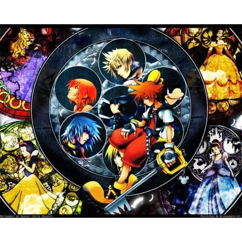 D0848 Kingdom Hearts Game Silk Fabric Poster Art Decor Indoor Painting Gift