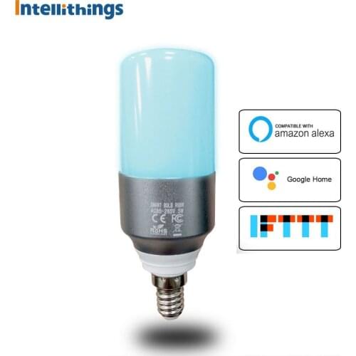 E14 Candle Light WiFi RGBW Led Bulb Light Voice Control by Alexa Echo Google Home 2.4G WfiFi Control by APP Home Automation