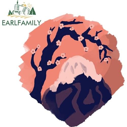 EARLFAMILY 13cm x 12cm For Japanese Cherry Blossom Scratch-Proof Car Stickers Vinyl Car Wrap Decal Waterproof Decoration