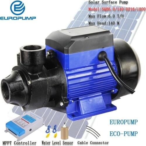 EUROPUMP Free Shipping Brushless Max Lift 140M Max Flow 6T/H Solar Water Pump Solar Self Prime Pump MODEL(SQB6.0/140-D216/1800 )
