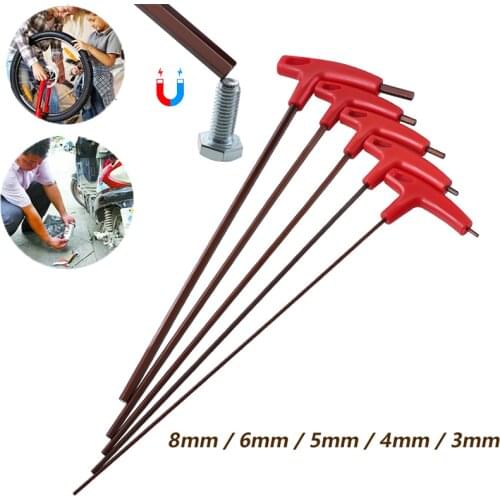 Hotsale 3/4/5/6/8mm Flat Head Hex Key Allen Wrench T-handle Hex Key Wrench Allen Hex Key Steel Wrench Spanner Hand Tools 007-T3H
