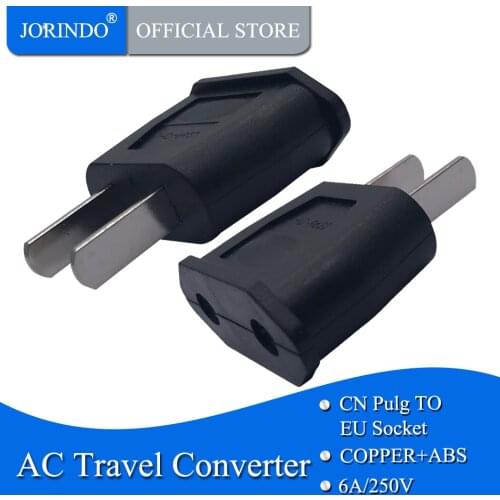 JORINDO lot Black Universal Travel Power Plug Adapter EU EURO to US USA Adaptor Converter AC Power Plug Adaptor Connector