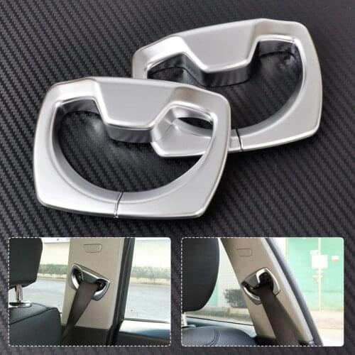 2Pcs Chrome B Pillar Seat Safety Belt Decoration Frame Cover Trim Kit For-BMW 3 4 Series F30 F31 F32 F36 2014 -2016