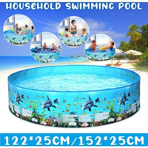 152X25cm Round Foldable Swimming pool Removable pool Track Water Framed Pool Large Pools for Children Family Above ground