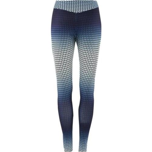 Gradient Color 3D Printing V Waist Hip Lifting Fitness Leggings Yoga Pants Activewear Sexy Push Up Sport Leggings for Running