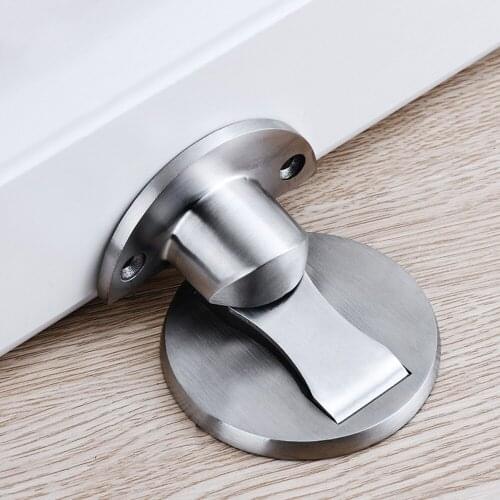 Magnetic Door Stops 304 Stainless Steel Door Stopper Hidden Door Holders Catch Floor Nail-free Furniture Hardware Door Holder