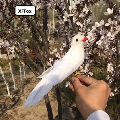 Small real life red mouth bird model foam&feather simulation white bird gift about 18cm xf0444