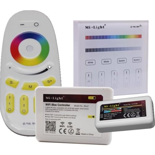 Mi light 2.4G wireless wifi APP iOS Android RF remote controller for RGBW RGBWW 3528 5050 led strip bulb light