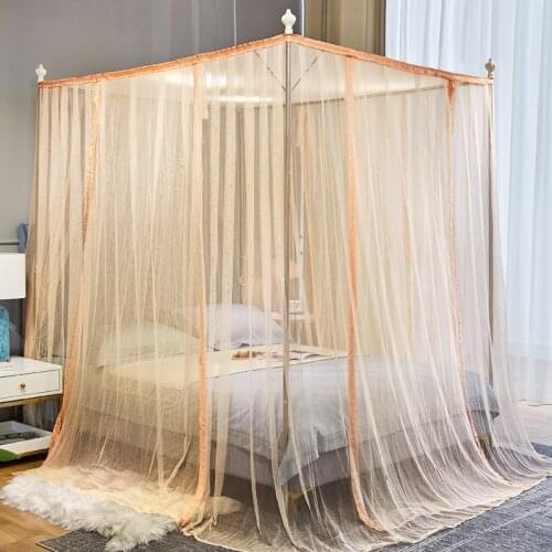 4 doors Mosquito Net Quadrate Capony Universal Hanging Breathable Mesh Bed Curtain Valance