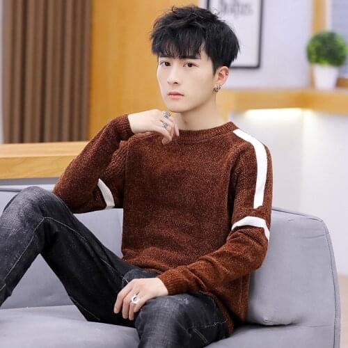 Khaki Black Sweater Men Caramel Dark Grey Long Sleeve Winter Pullovers O-Neck Casual Mens Sweaters