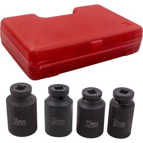 4 pcs 12 Point 1/2" Drive Deep Spindle Axle Nut Socket Set 30mm 32mm 34 36mm Remover puller Extractor Installation Tool Set