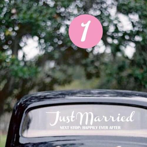 Makeyes Just Married Quotes Next Stop Car Decalsd Cares Stickers Vinyl Design Art Decoration Wedding Cars Decor Wallpaper Q271