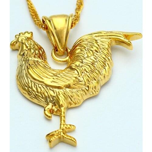 New Arrived Animal Cock Chicken Pendant Women/Men Jewelry Gold Color Necklace Pendant Jewelry