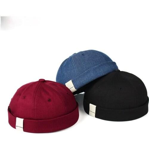 New Simple Beanies for Men Women Dome Landlord Hip Hop Hat Blue Black Wine Red 3 Color