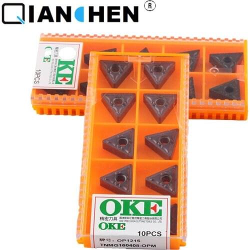 OKE 10pcs/lot High Precision High Performance High Strength CNC TNMG160404-OPM OP1215 Industry Carbide Inserts Hard Alloy