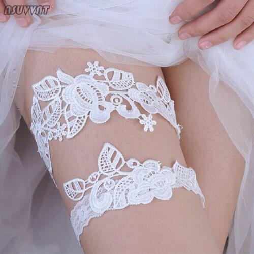 Fashion Flower Wedding Garter Lace Leg Ring White Sexy Garters Thigh Ring Bridal Leg Garter Gift For Wife Women Girl Bride