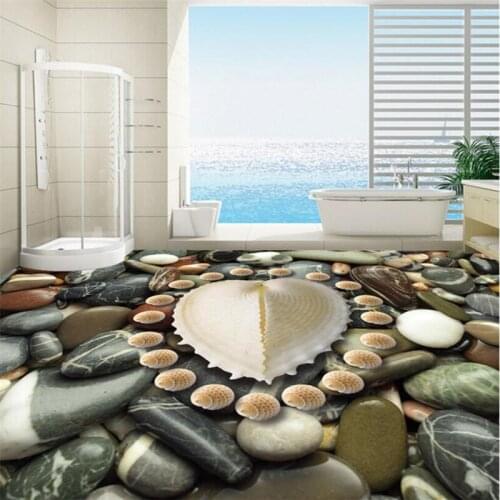 Beibehang Customized wallpaper 3D cobbled marine life floor stickers home decoration