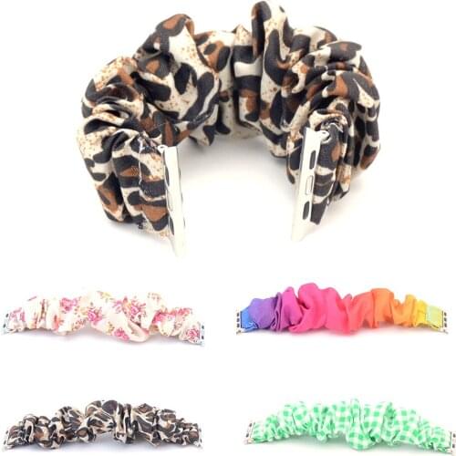 Woman Scrunchie Bracelet For Apple Watch Band 38mm 40mm 42mm 44mm Fabric Elastic band For Apple iWatch Series 1 2 3 4 5 Strap