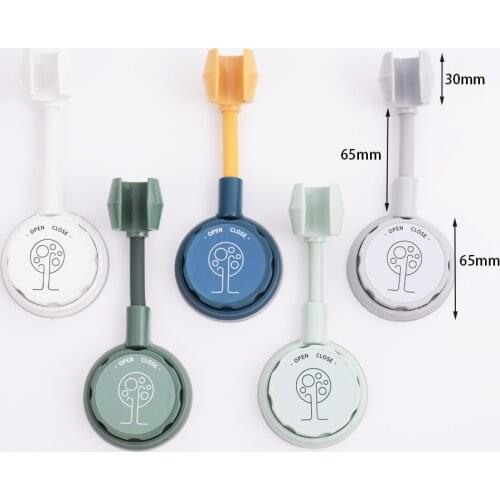 Punch-Free Self-Adhesive ABS Plastic 360 Rotatable Adjustable Nozzle Base Shower Head Bracket Bathroom Hand Shower Holder