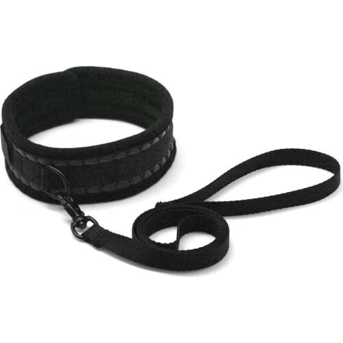 Sexy Punk Faux Leather Collar with Leash BDSM Bondage Fetishs Necklace Adult Lingerie Sex Accessories for Woman Jeux Sexuel