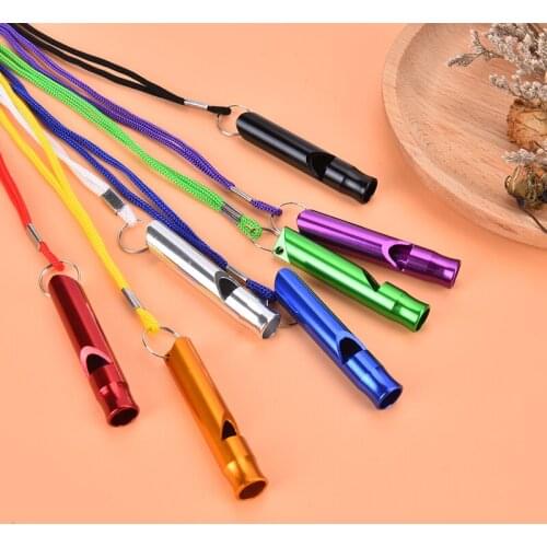 1pc Whistle Outdoor Survival Whistle Lifeguard Whistle Referee Whistle With Rope Aluminum Alloy Childrens Whistle
