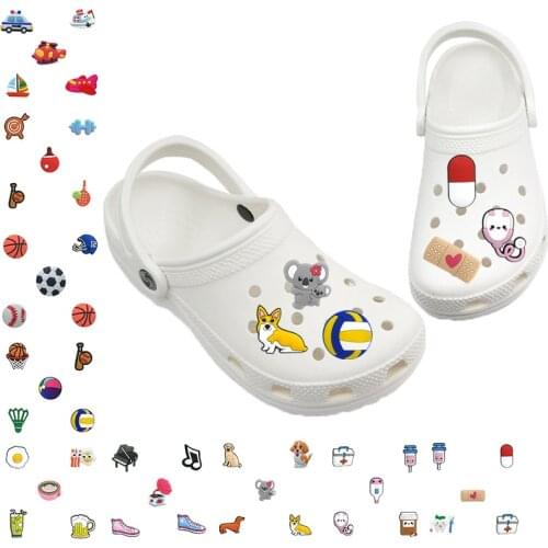 5pcs Vehicles Shoe Charms PVC Pill Balls Jibz Shoe Decoration Dog Medical Accessories Doctors Nurse Ornaments Kids Gift