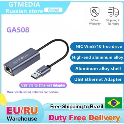 USB Ethernet Adapter USB 3.0 Network Card to Gigabit Ethernet RJ45 Lan 10/100/1000M Mbps for Windows 10 Mac OS, Linux, Vista