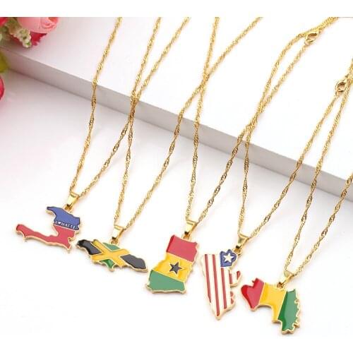 Women Gold Chain Turk African Map Necklaces South African India Egyptian Tribal Ethnic Collar Ethiopian Nigeria Wedding Jewelry