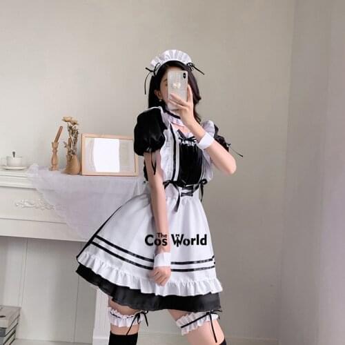 S-3XL Lolita Cute Apron Maidservant Maid Restaurant Dress Uniform Outfits Anime Cosplay Costume