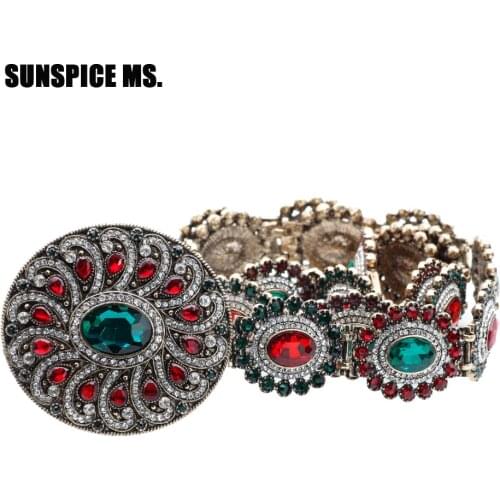 Classical Turkish Big Size Crystal Metal Waist Chain Belt Full Rhinestone Women Antique Gold Color Ethnic Wedding Accessories