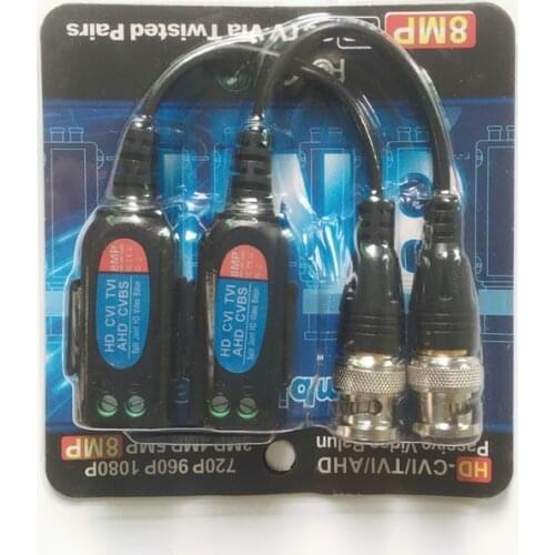 1 CH 8MP BNC Video Balun HD AHD/TVI/CVI Twisted Transceivers UTP Cat5 CCTV Video Balun for 2MP 5MP 8MP Cameras